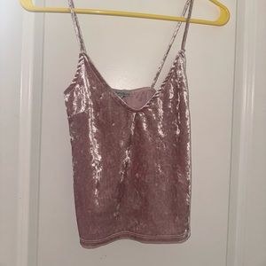 Crushed Pink Velvet Cami